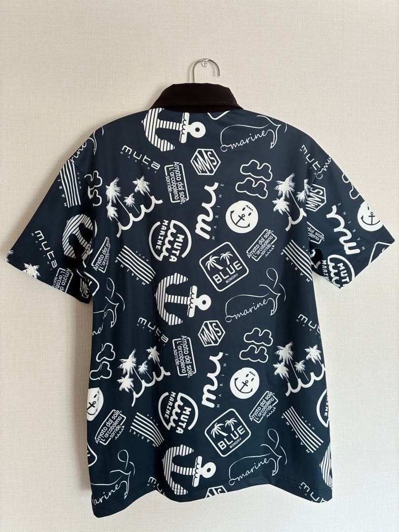 muta MARINE GOLFランダムロゴ ポロシャツ ネイビーM