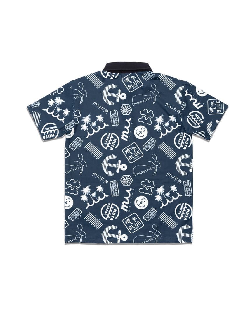 muta MARINE GOLFランダムロゴ ポロシャツ ネイビーM