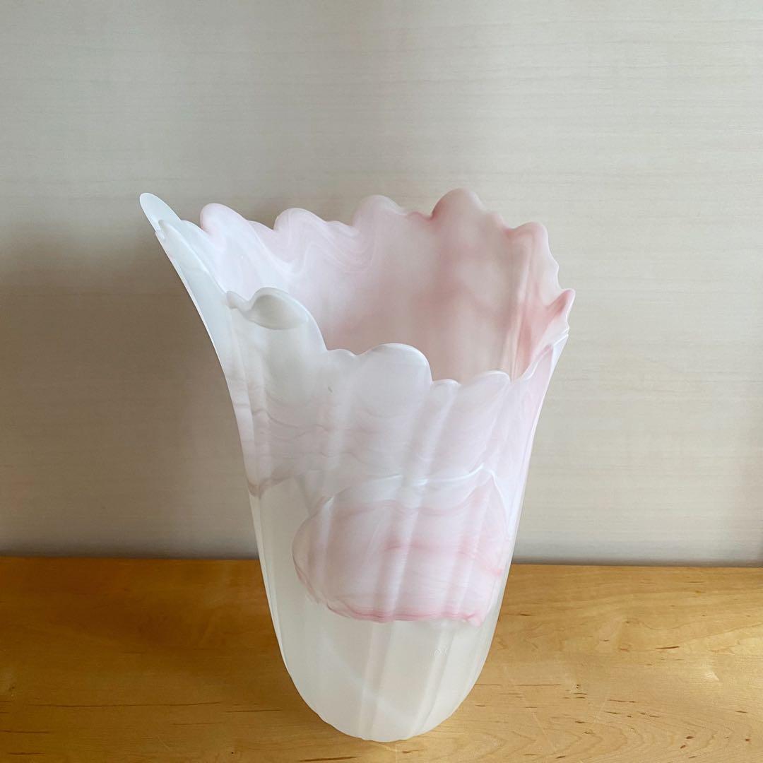 MURANO ムラーノ マーブル フリルフラワーベース 花瓶 ヴェネチアングラス