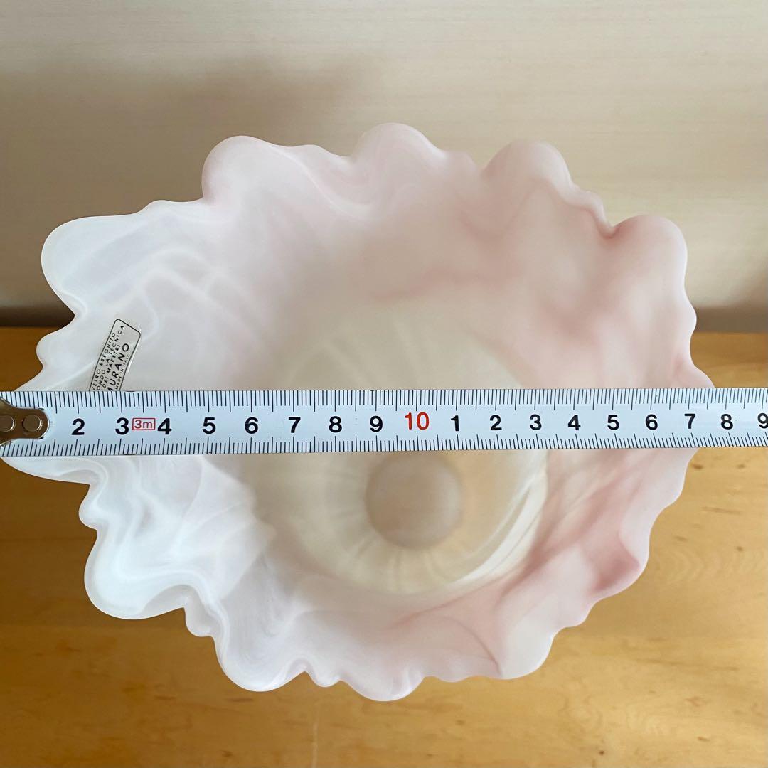 MURANO ムラーノ マーブル フリルフラワーベース 花瓶 ヴェネチアングラス