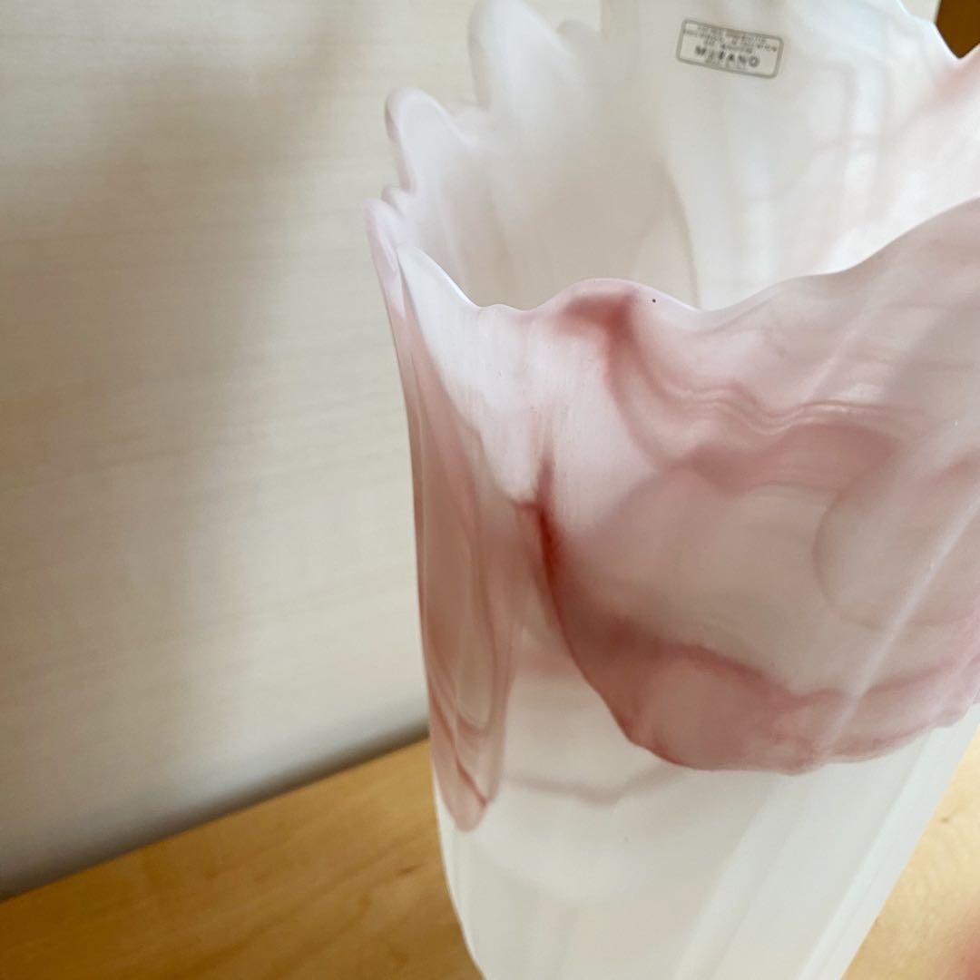 MURANO ムラーノ マーブル フリルフラワーベース 花瓶 ヴェネチアングラス