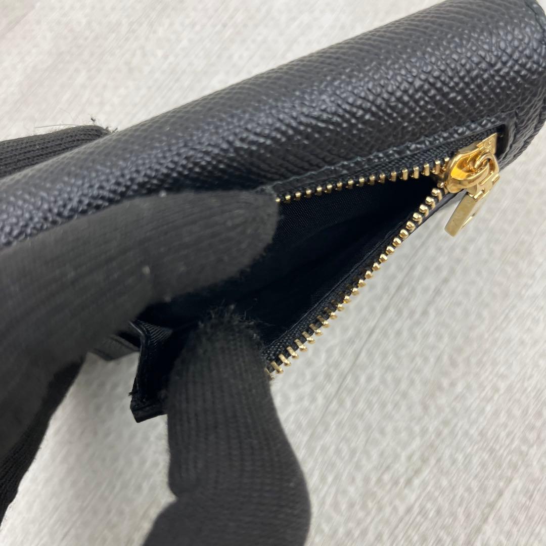 未使用級✨ ドルチェ&ガッバーナ 折り財布 ロゴ金具 ビジュー ブラック レザー
