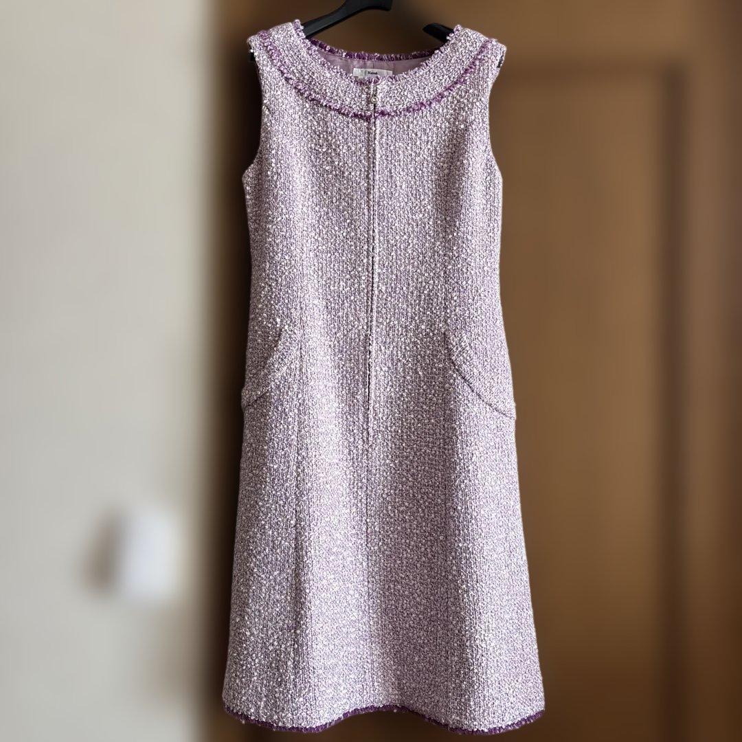 《美品》ルネRene TISSUE社　ピンク　パープル　ワンピース　36