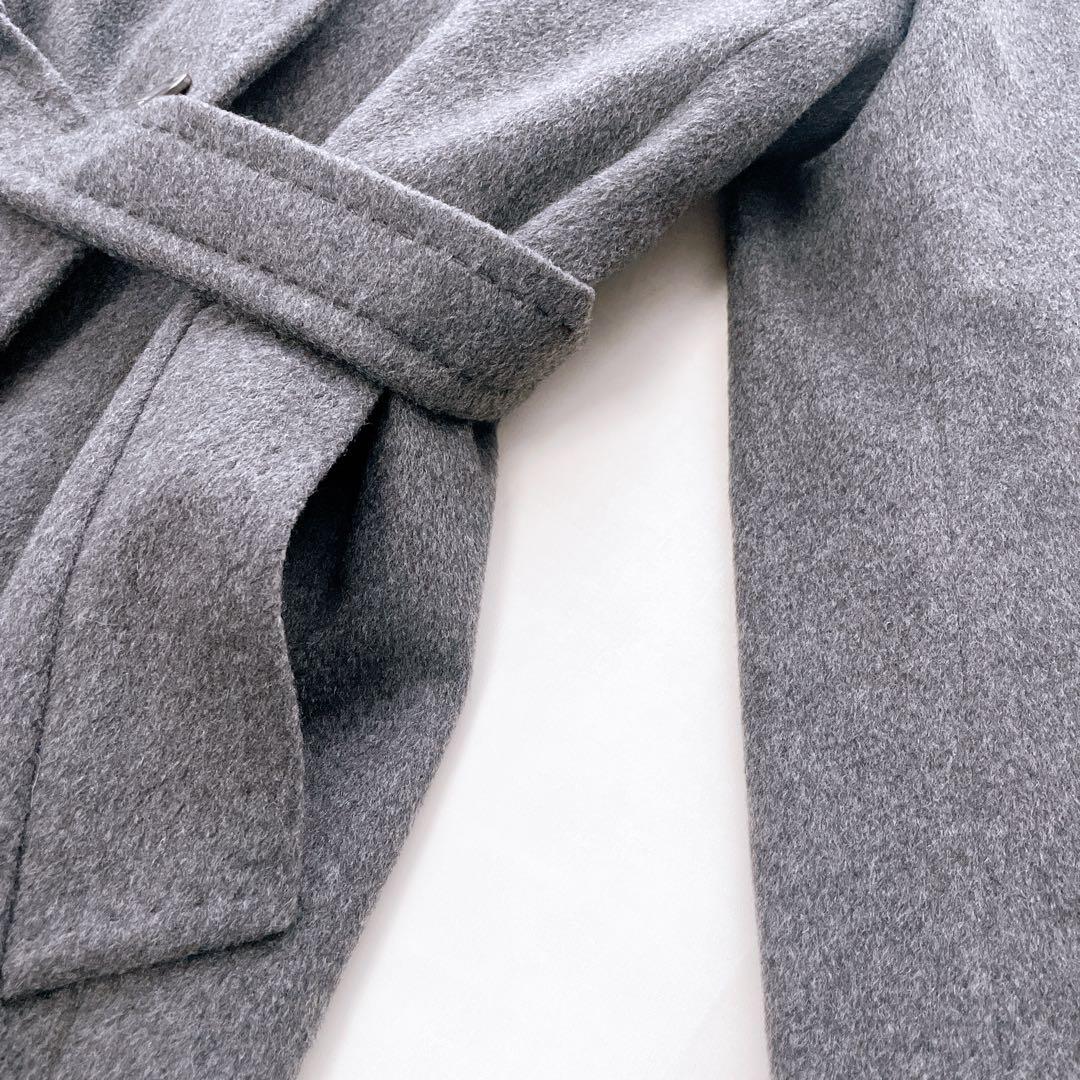 極美品✨マックスマーラ カシミヤ100% ベルテッドコート グレー 40 L