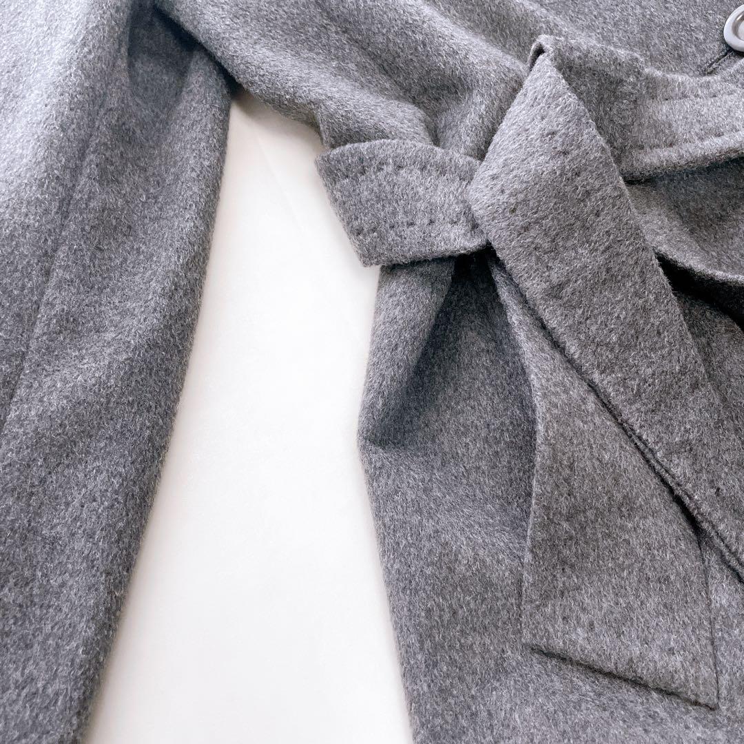 極美品✨マックスマーラ カシミヤ100% ベルテッドコート グレー 40 L