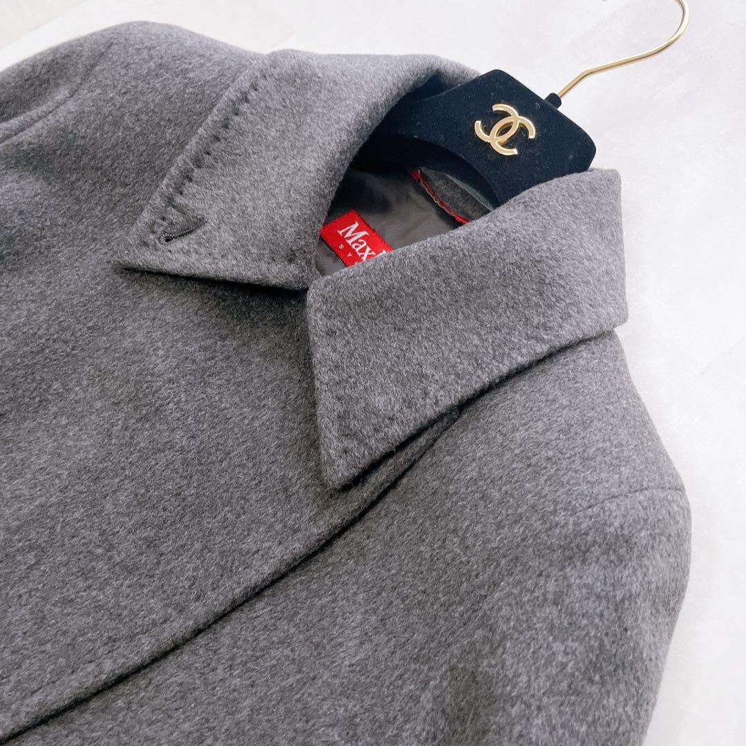 極美品✨マックスマーラ カシミヤ100% ベルテッドコート グレー 40 L