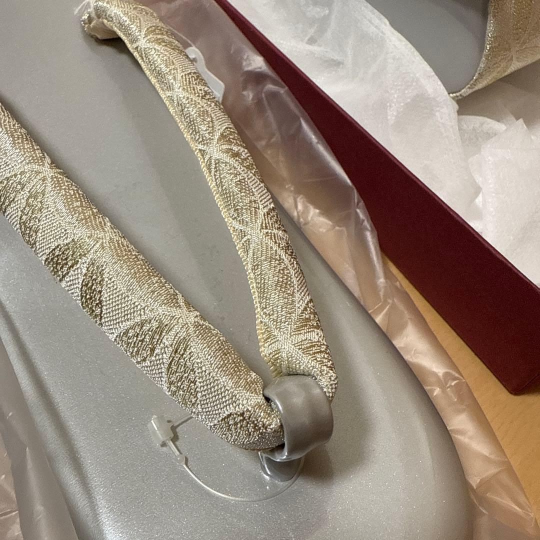 アイボリー花柄和装用バッグと草履セット