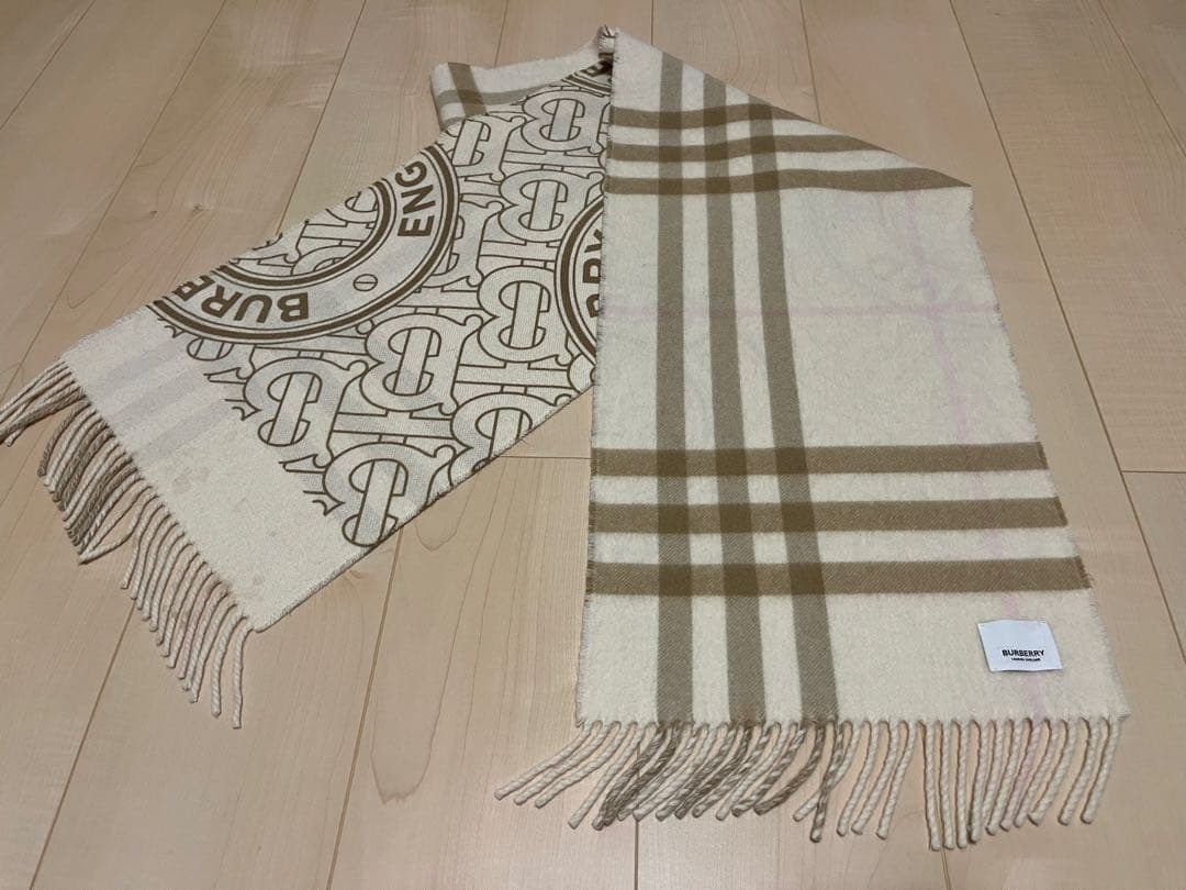 BURBERRY　バーバリー　マフラー　カシミア100％　リバーシブル