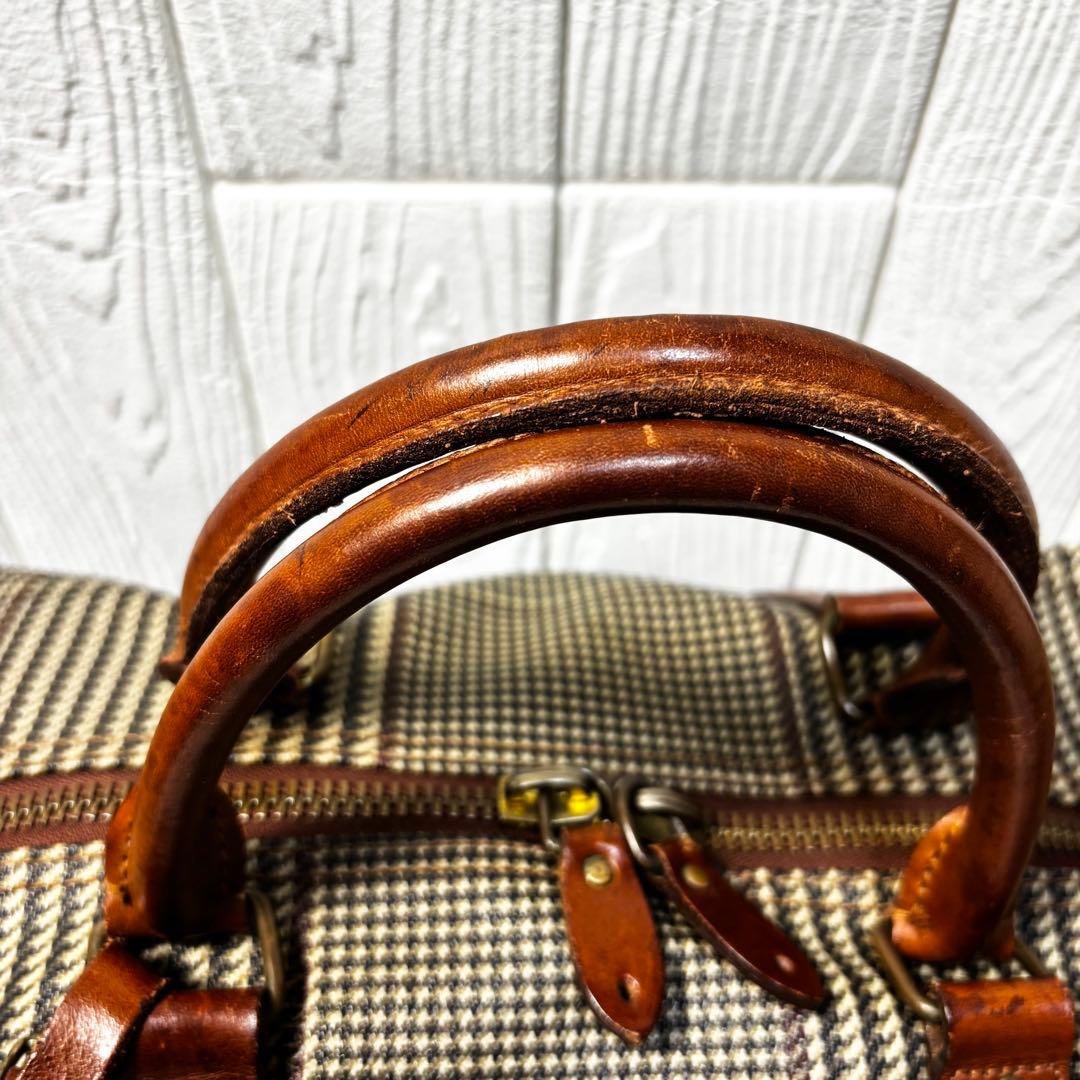 ポロラルフローレン 千鳥格子 ボストンバッグ 2way PVC レザー　大容量