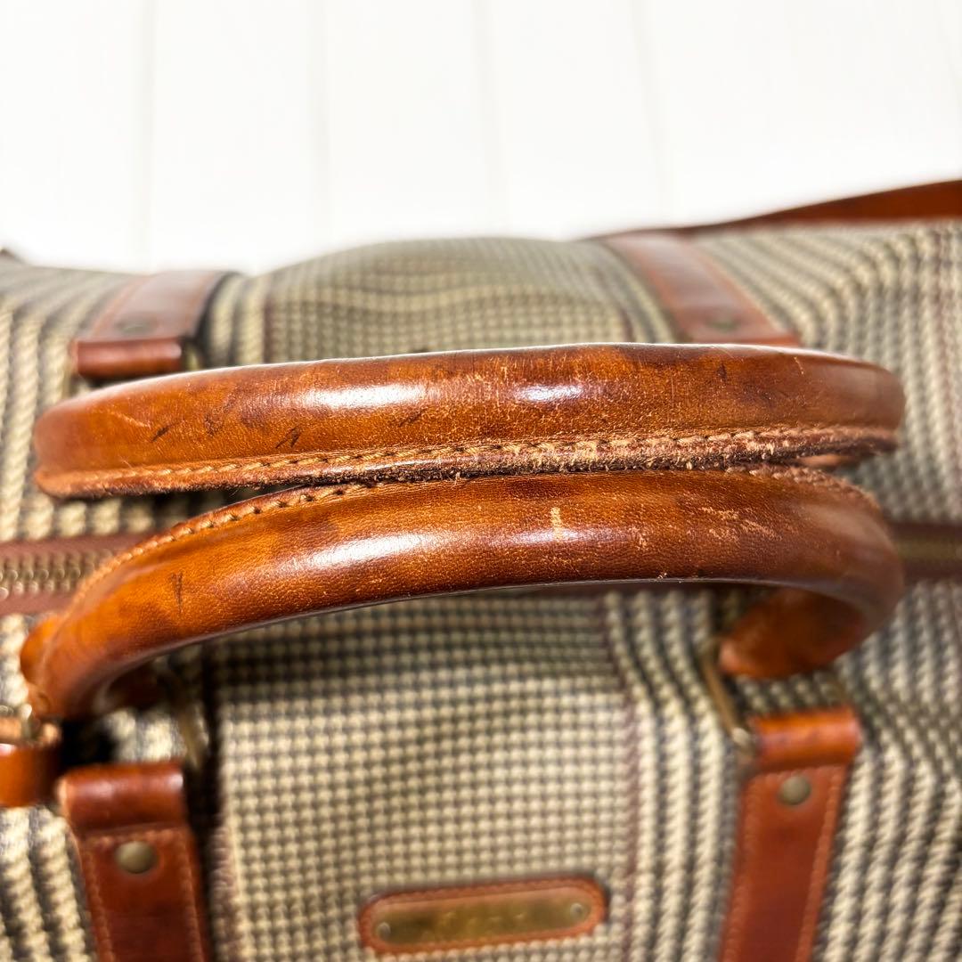 ポロラルフローレン 千鳥格子 ボストンバッグ 2way PVC レザー　大容量