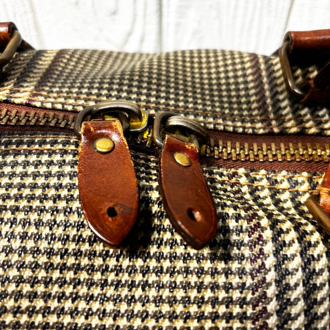 ポロラルフローレン 千鳥格子 ボストンバッグ 2way PVC レザー　大容量