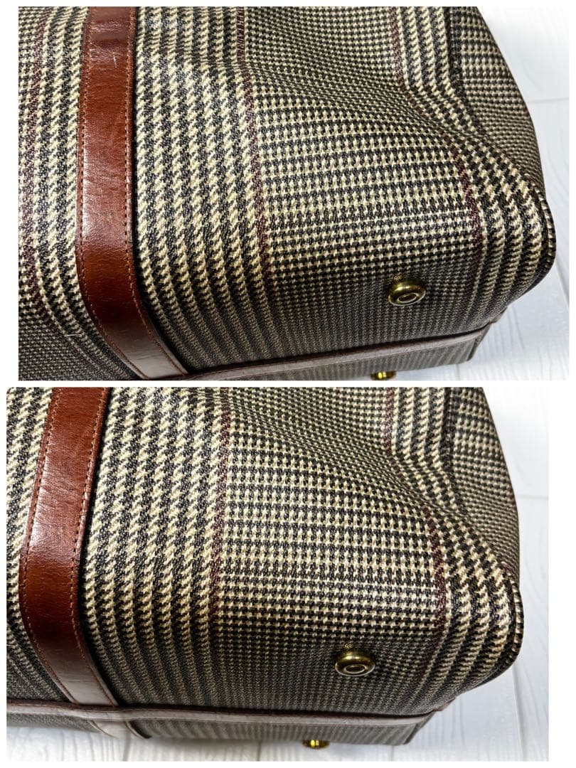 ポロラルフローレン 千鳥格子 ボストンバッグ 2way PVC レザー　大容量