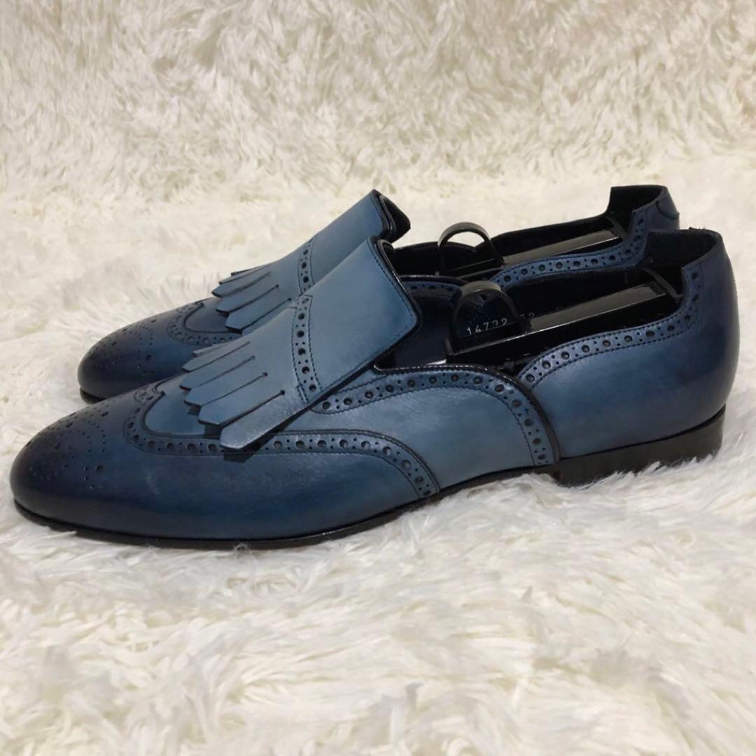 未使用✨サントーニ　ウィングチップシューズ メダリオン キルトタン　8 1/2