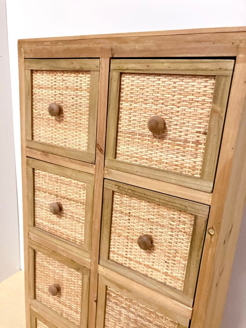 木製　4段チェスト　引き出し8個　タンス　箪笥　サイドチェスト　リビング収納