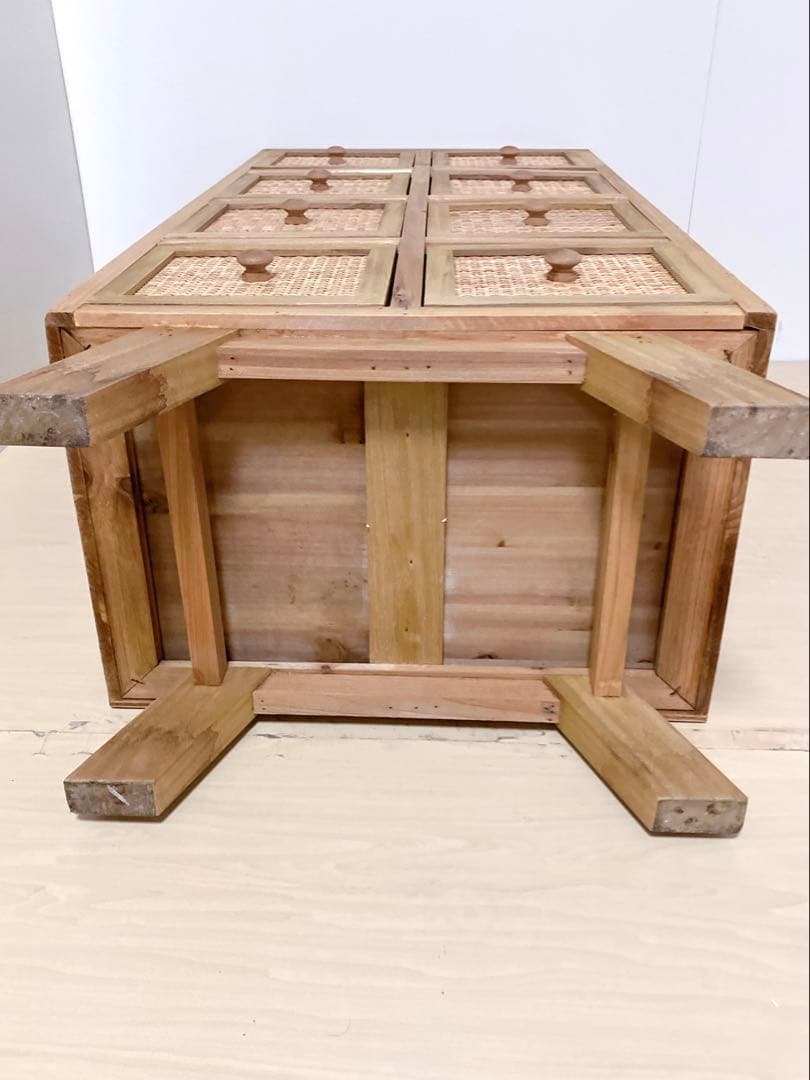 木製　4段チェスト　引き出し8個　タンス　箪笥　サイドチェスト　リビング収納