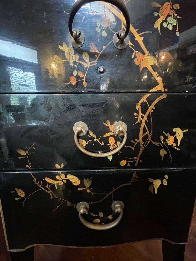 値下！中国家具 宝石棚 花鳥画　シノワズリ家具