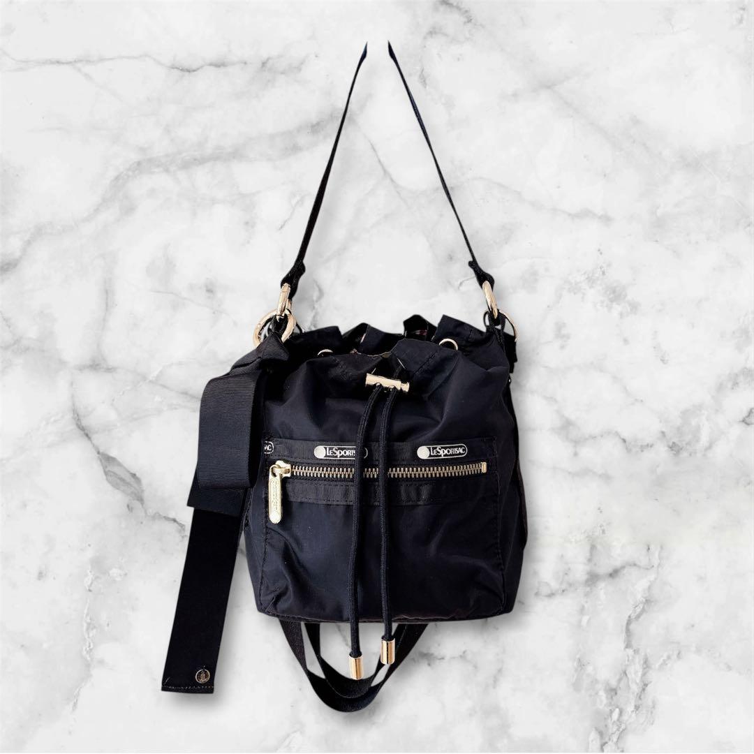 LeSportsac × LANVIN en Bleu 巾着ショルダー 2way