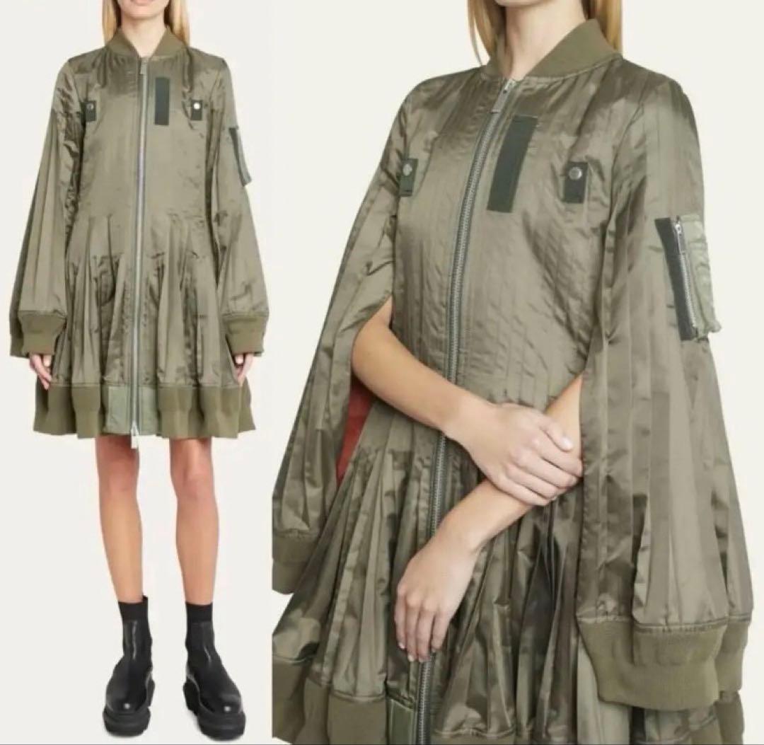 【新品未使用タグ付き】 sacai サカイプリーツ　コート　MA-1ジャケット