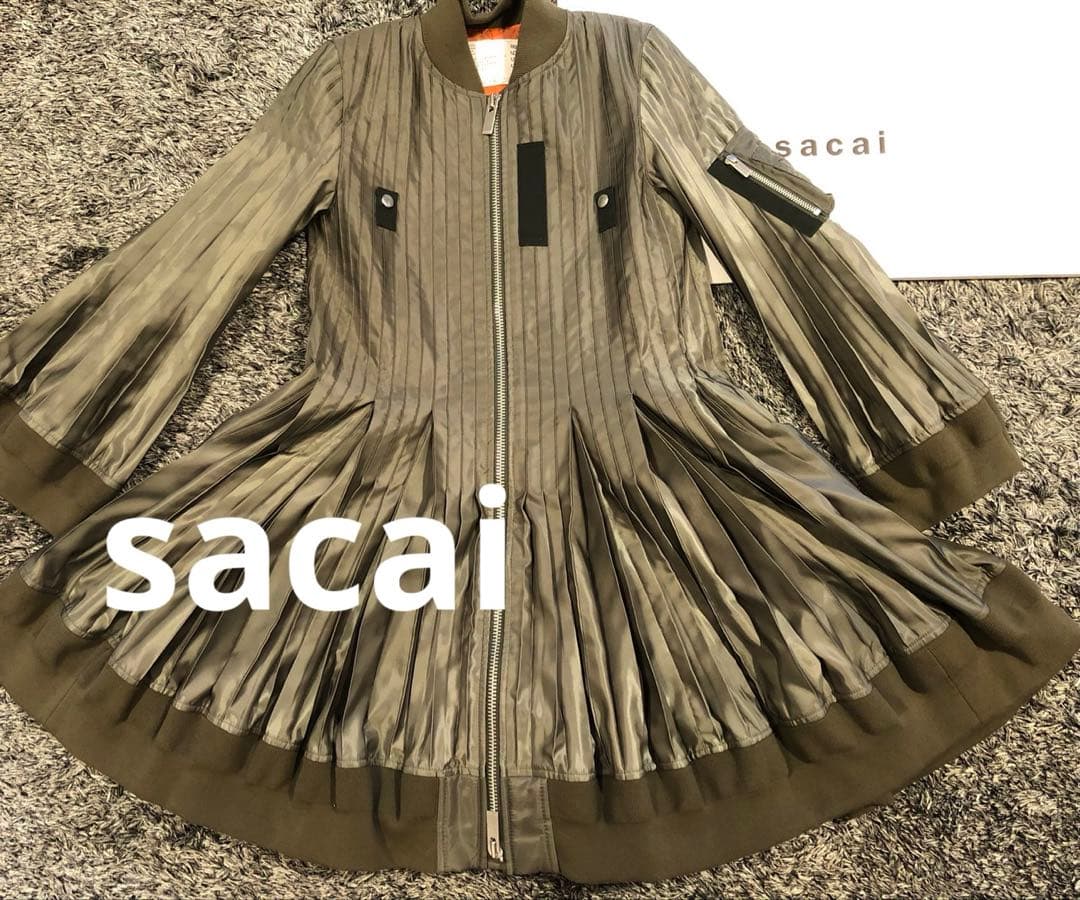 【新品未使用タグ付き】 sacai サカイプリーツ　コート　MA-1ジャケット