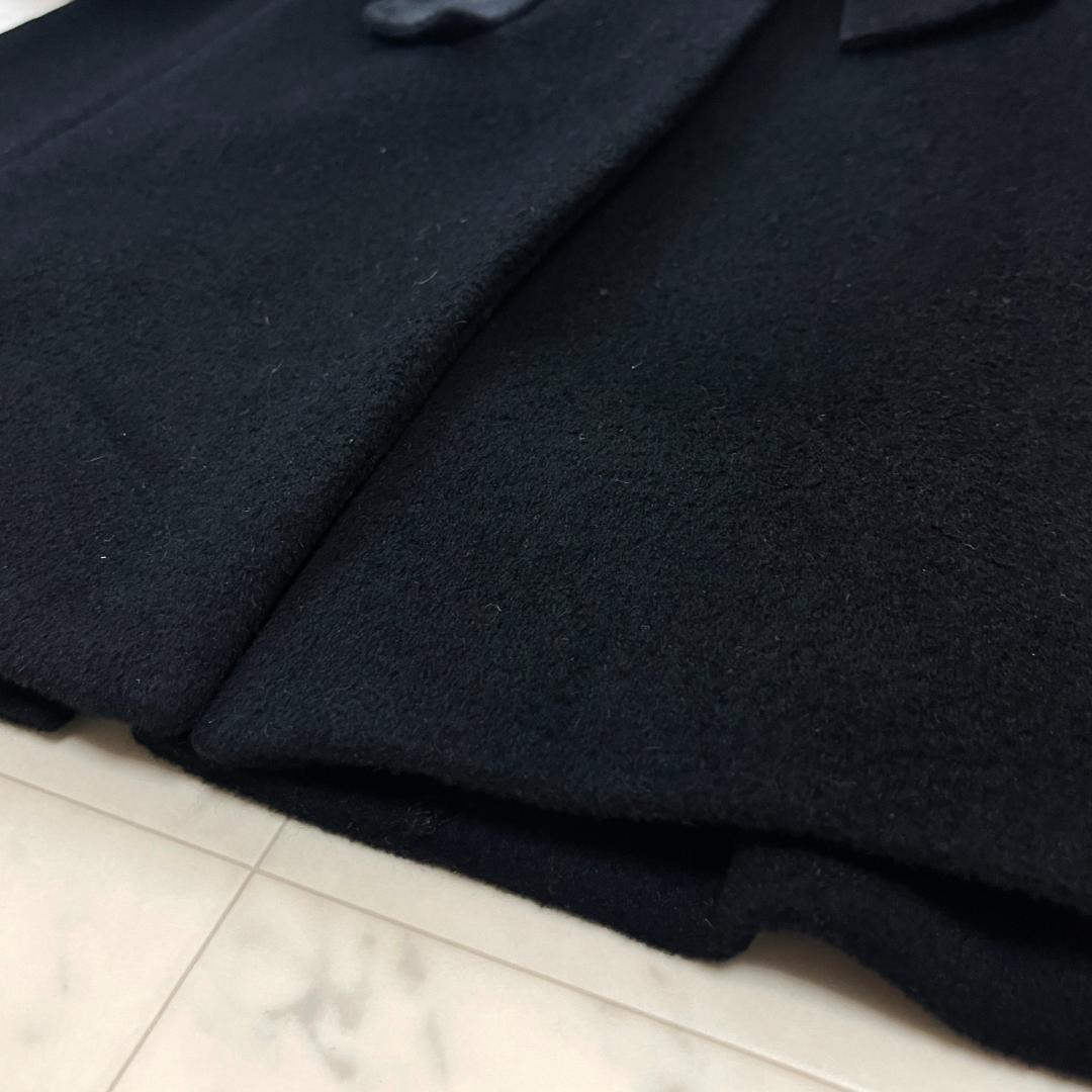 ピンキーアンドダイアン 36 ロングコート ベルテッド フォックス アンゴラ 黒