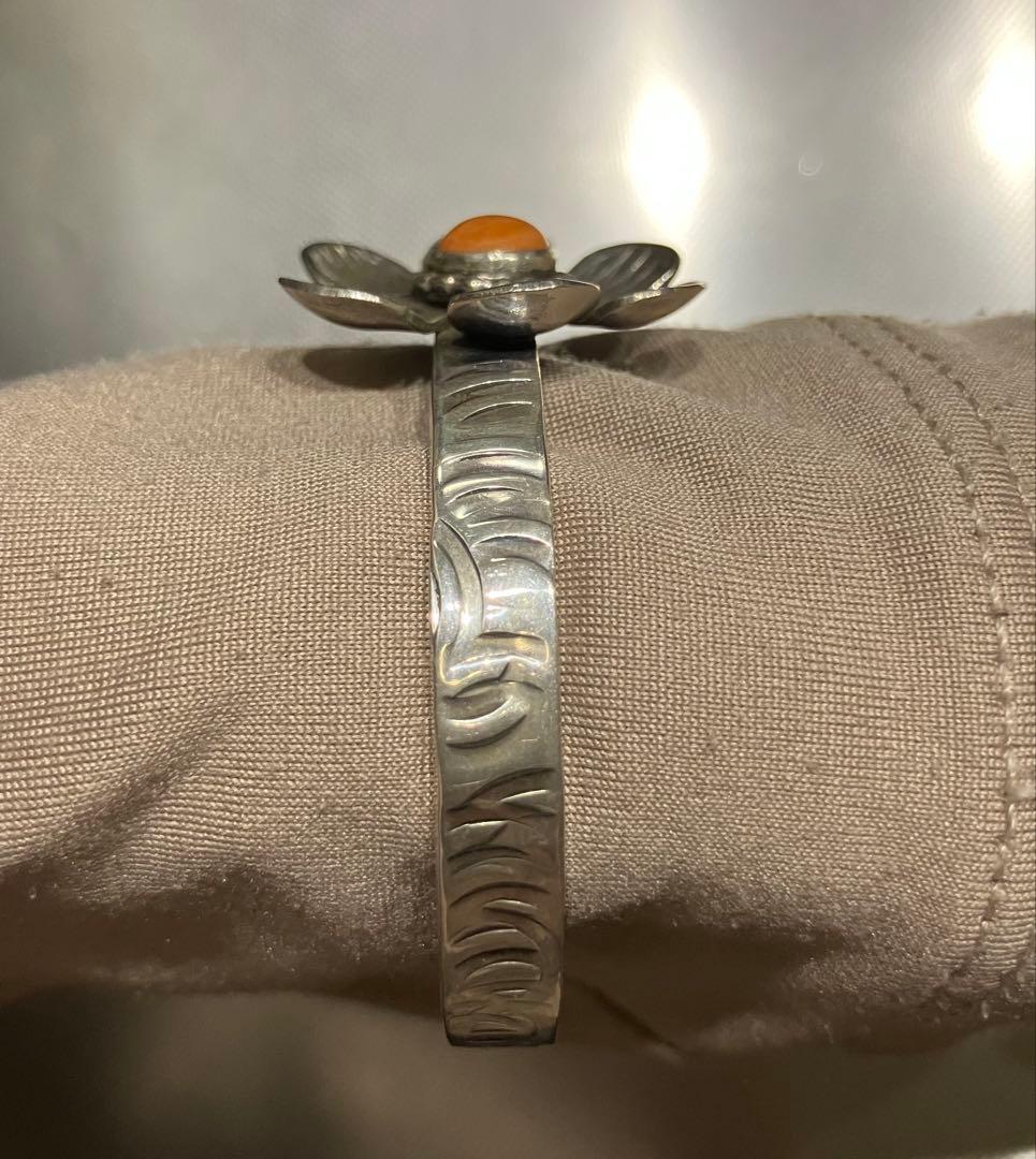 ピヨ様売約済　ビンテージ ナバホ STERLINGSILVER バングル 花