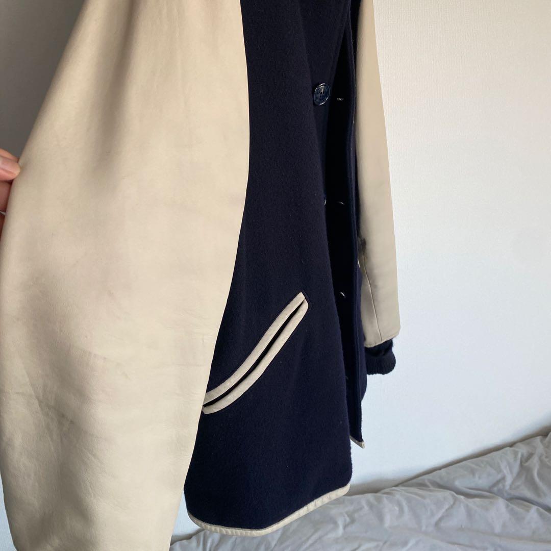 HYSTERIC GRAMOUR刺繍入りスタジャン ネイビー/アイボリー