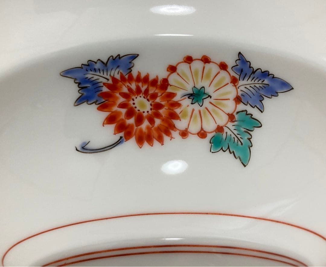 9代柿右衛門 13代柿右衛門　葡萄りす彫　向付　深鉢　5客