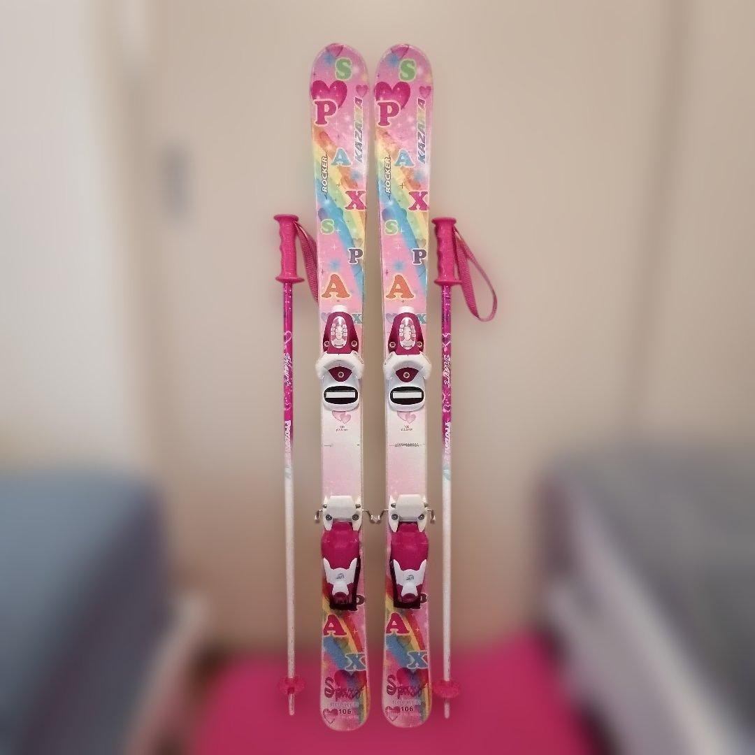 KAZAMA106cm☆ブーツ20−21.5cm☆ストック ジュニアスキー