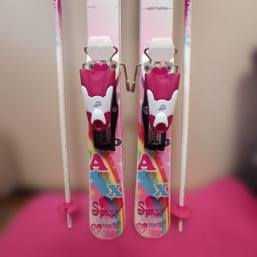 KAZAMA106cm☆ブーツ20−21.5cm☆ストック ジュニアスキー