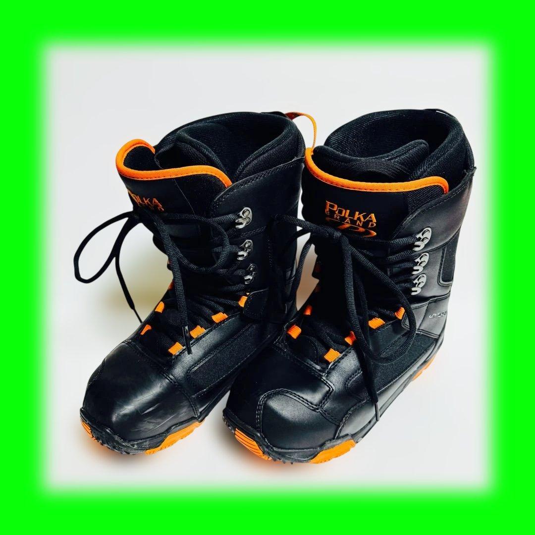27.5cm POLKA GRAND スノーボードブーツ ブラック/オレンジ