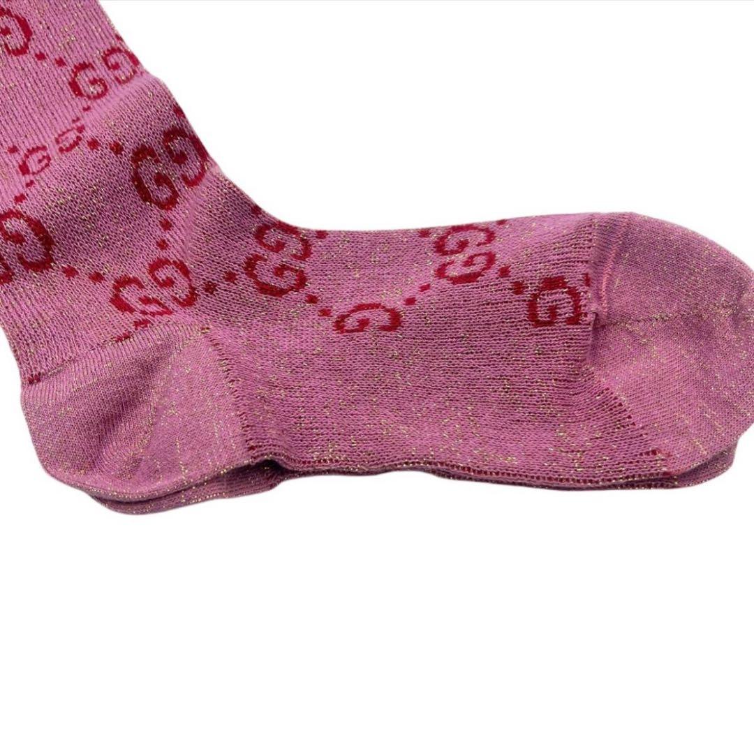 【未使用品】　GUCCI　グッチ　ソックス　ラメ　ファブリック　GG柄　廃盤　Ｓ