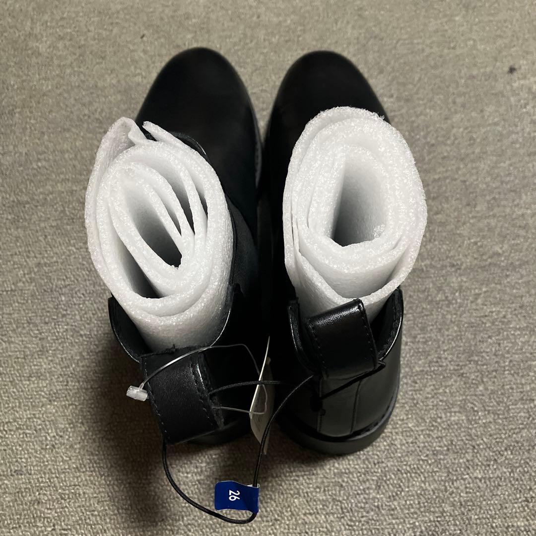 GU リアルレザー　サイドゴアブーツ　ブラック　26.0