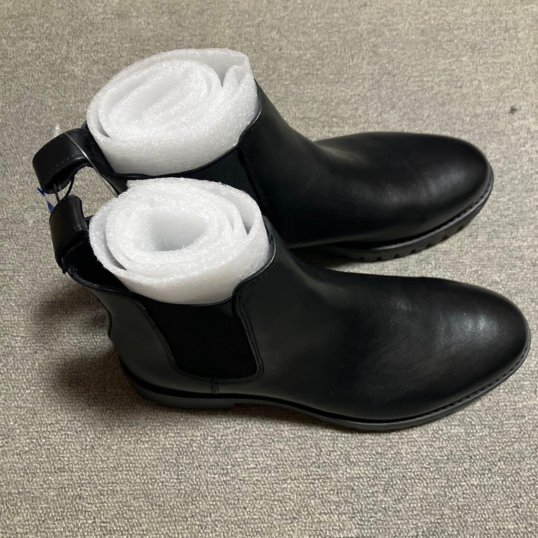 GU リアルレザー　サイドゴアブーツ　ブラック　26.0