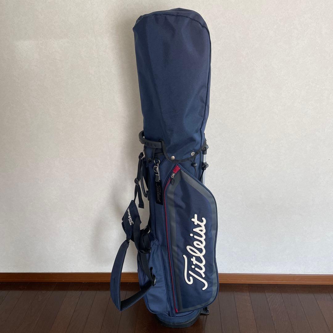 Titleist スタンド軽量キャディバック ネイビー /レッドキャディバッグ
