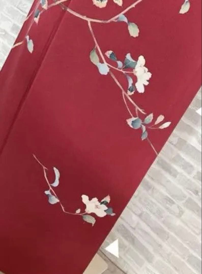 ★最終お値下げ★訪問着　フルセット　友禅　椿　蕾　赤