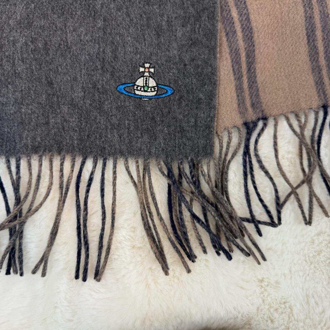 ヴィヴィアンウエストウッド　リバーシブル オーブ　カシミヤ100％　マフラー