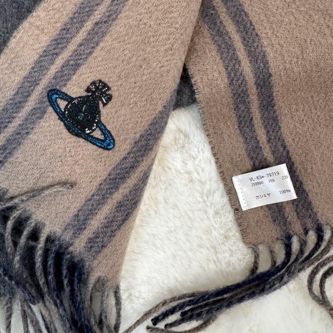 ヴィヴィアンウエストウッド　リバーシブル オーブ　カシミヤ100％　マフラー