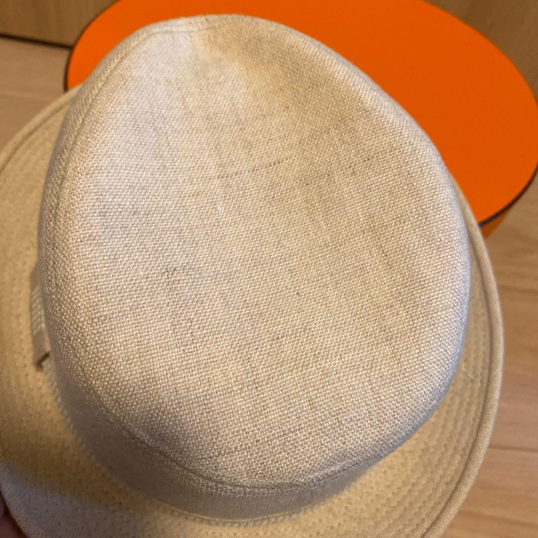 スパク⭐︎エルメス 帽子 ハット リネン&シルク 57