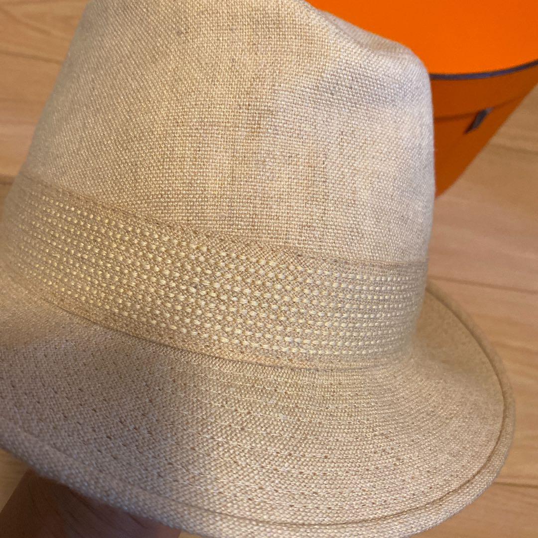スパク⭐︎エルメス 帽子 ハット リネン&シルク 57