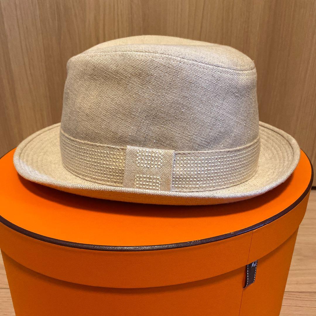 スパク⭐︎エルメス 帽子 ハット リネン&シルク 57