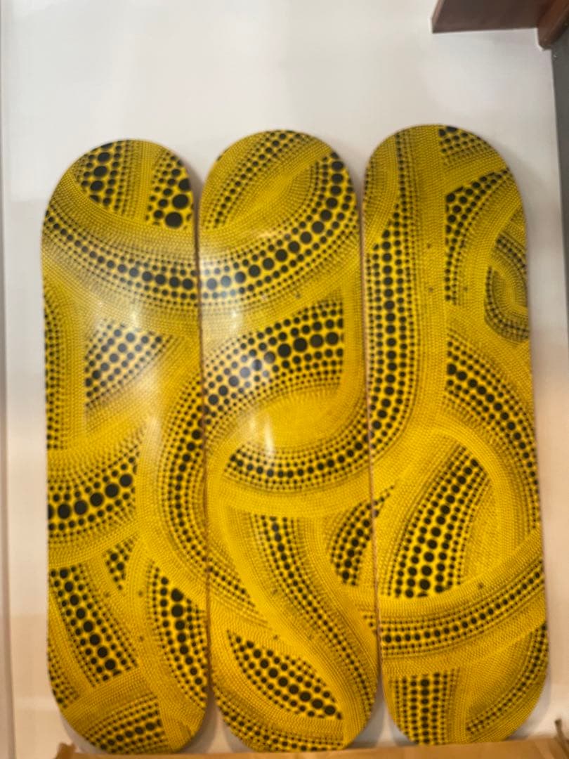 草間弥生　イエロー・ブラック ドットパターン デッキ 3枚セット