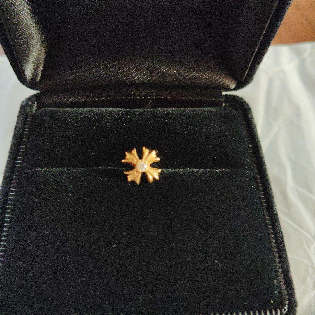 ゴールド フローラルクロス ピアス(片耳用)