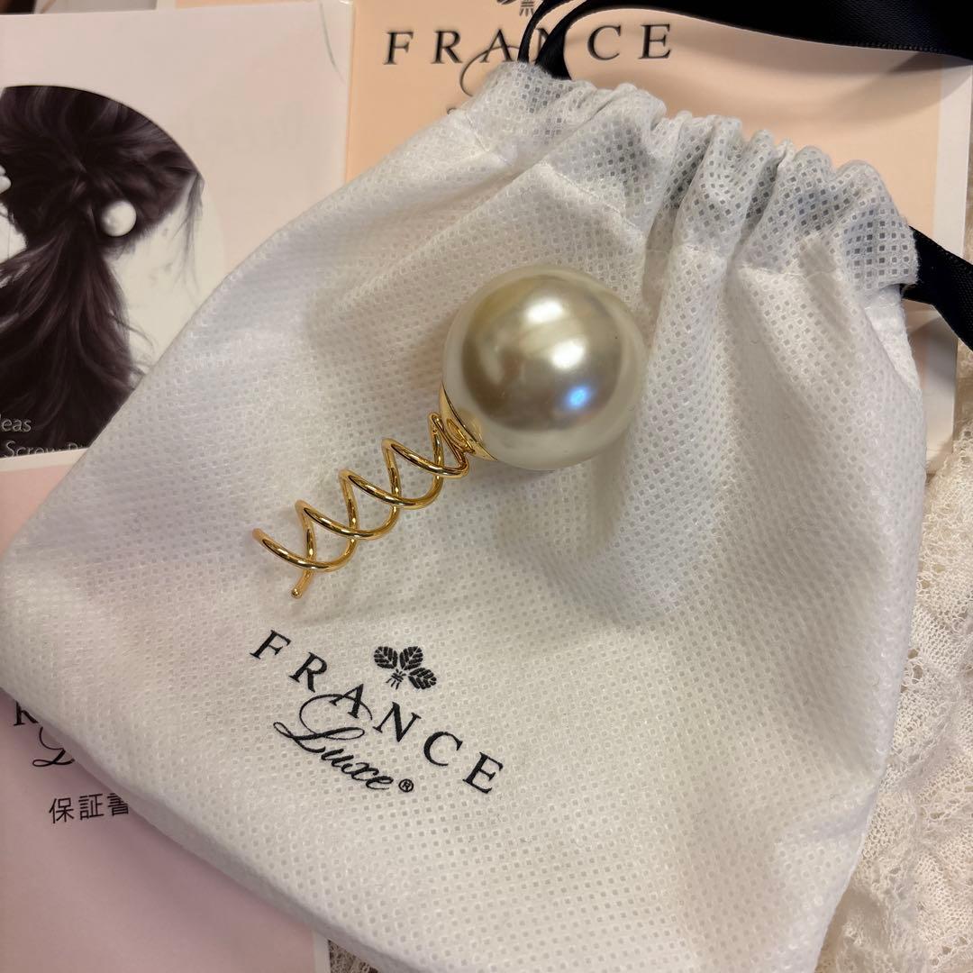 専用＊FRANCE Luxe パールスパイラルスクリューピン パール×ゴールドＬ