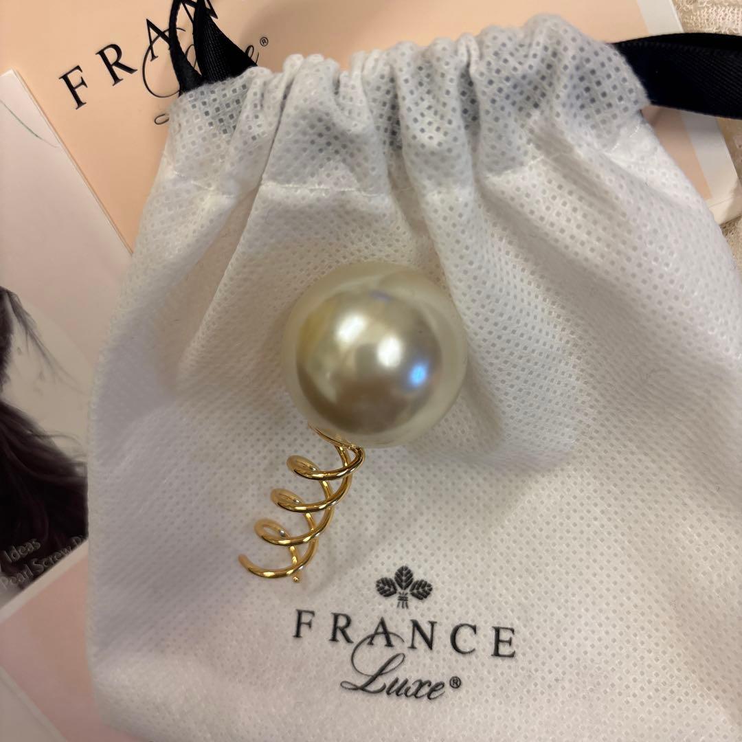 専用＊FRANCE Luxe パールスパイラルスクリューピン パール×ゴールドＬ