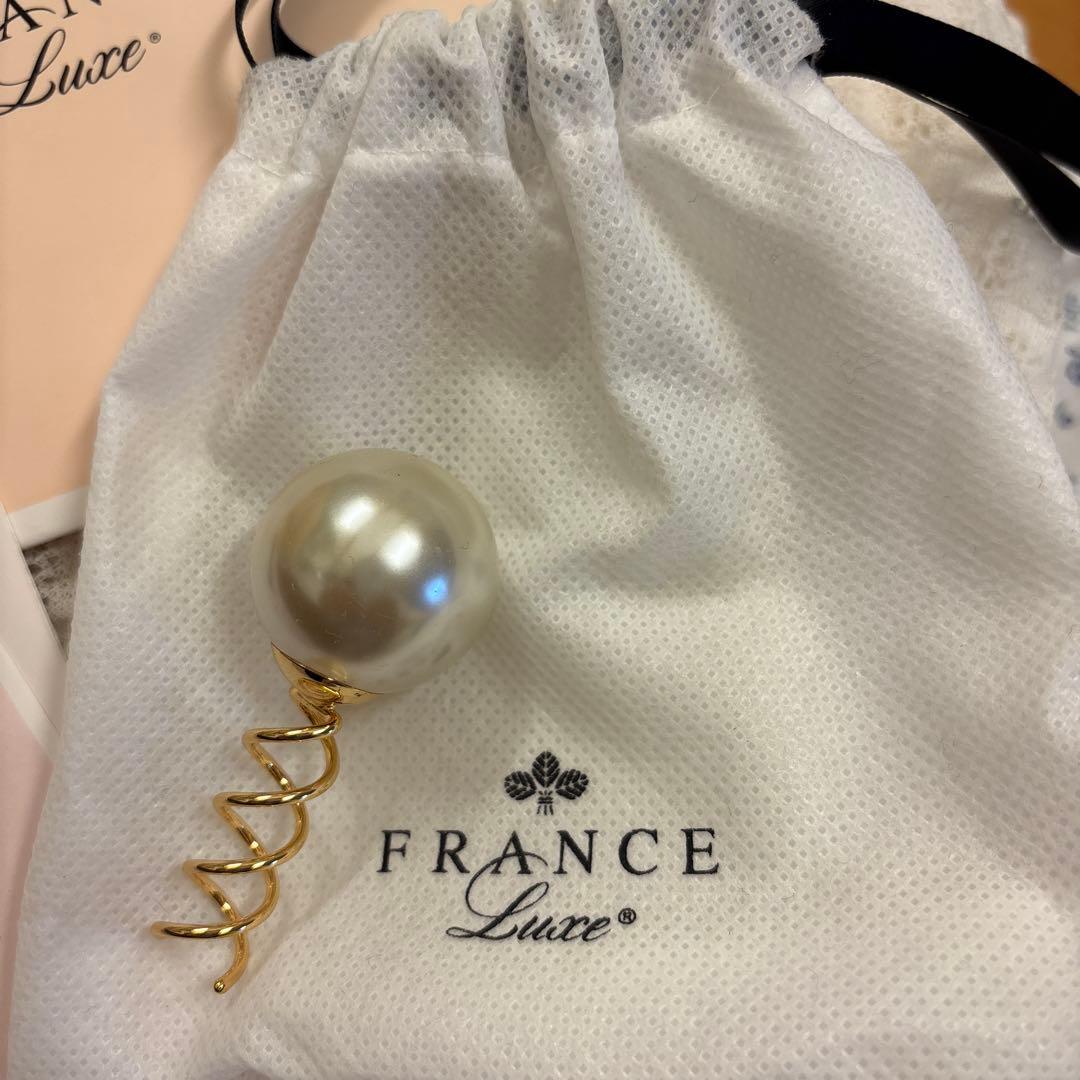 専用＊FRANCE Luxe パールスパイラルスクリューピン パール×ゴールドＬ
