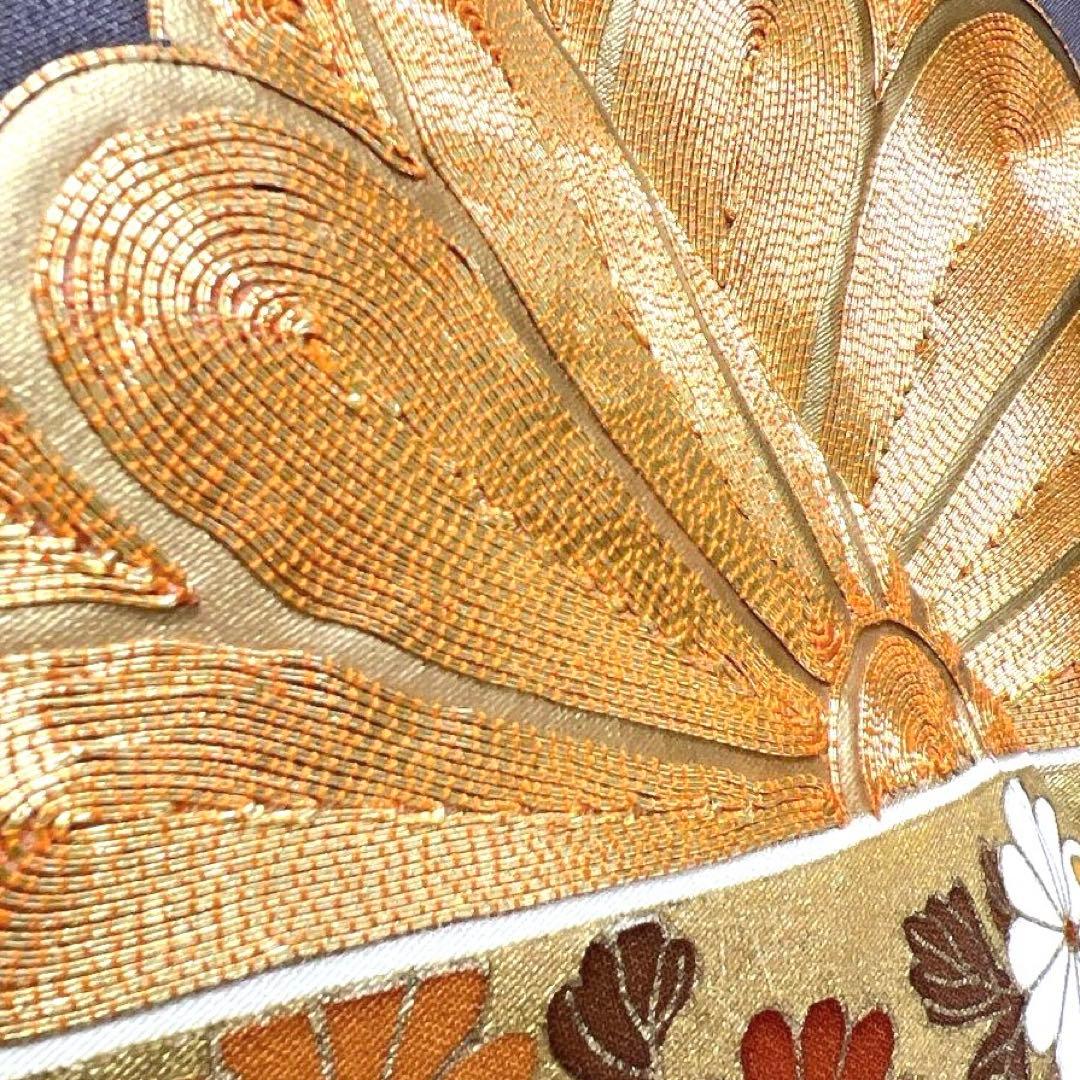 色留袖　金駒刺繍　三つ紋　菊花　七宝　青海波　松竹梅　着物　092a u