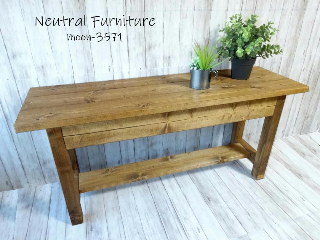 ハンドメイド ２人掛けベンチ (チーク色)