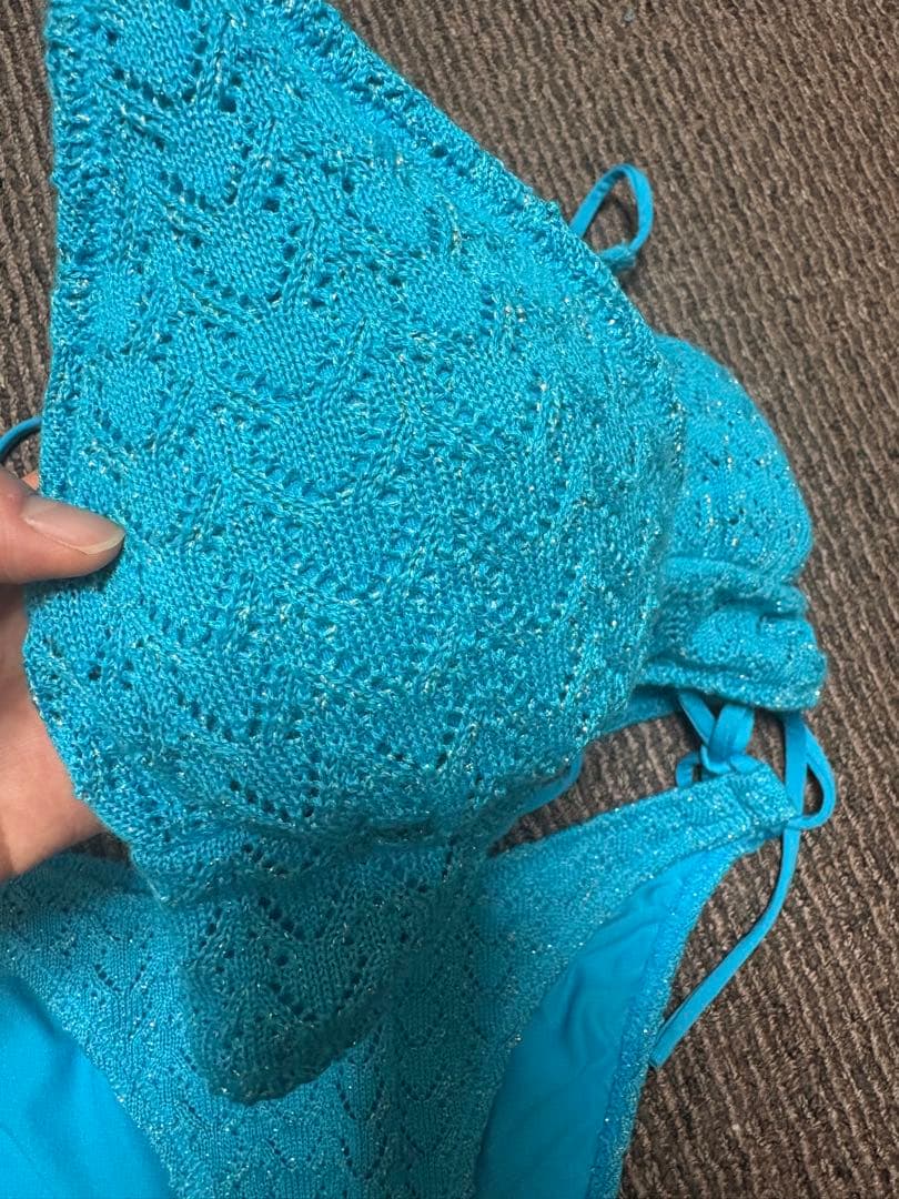 alency ラメニットビキニターコイズ ブルー　水着