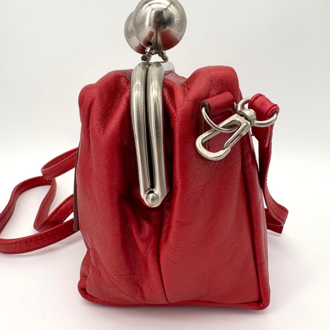 美品 カワカワ ミニショルダーバッグ がま口 スクエア ポシェット レアカラー