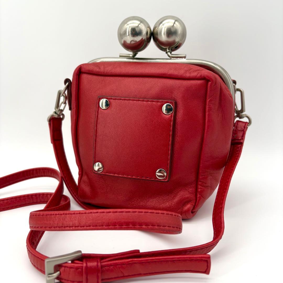 美品 カワカワ ミニショルダーバッグ がま口 スクエア ポシェット レアカラー